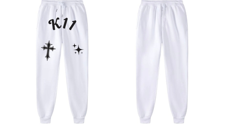 K11 Sweatpants white (Puff Print)
