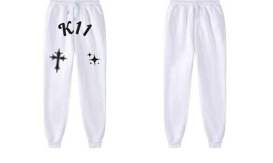 K11 Sweatpants white (Puff Print)